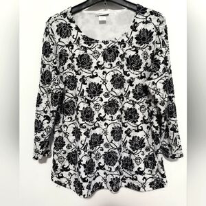 Rebecca Malone Lace Floral Top / Size XL